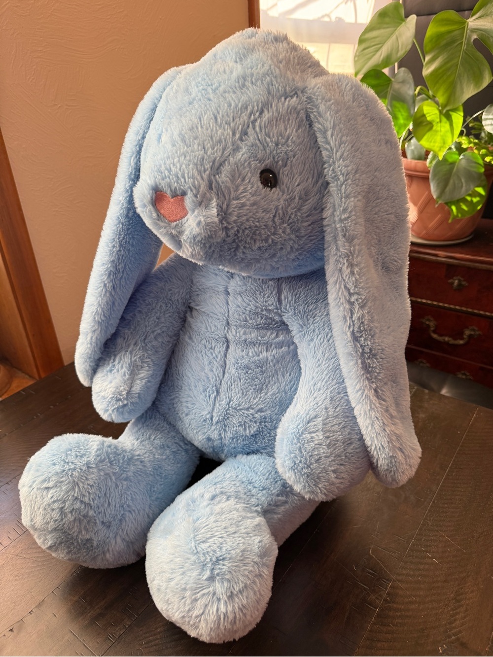 NWOT Plush Blue Bunny Stuffed Animal XL - Soft Lovey Plush Toy w/ Long Ears